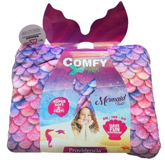 NWT Girls Comfy Tails Mermaid Lightweight Blanket Bag Purple Pink  21x44" #202D - Picture 1 of 3